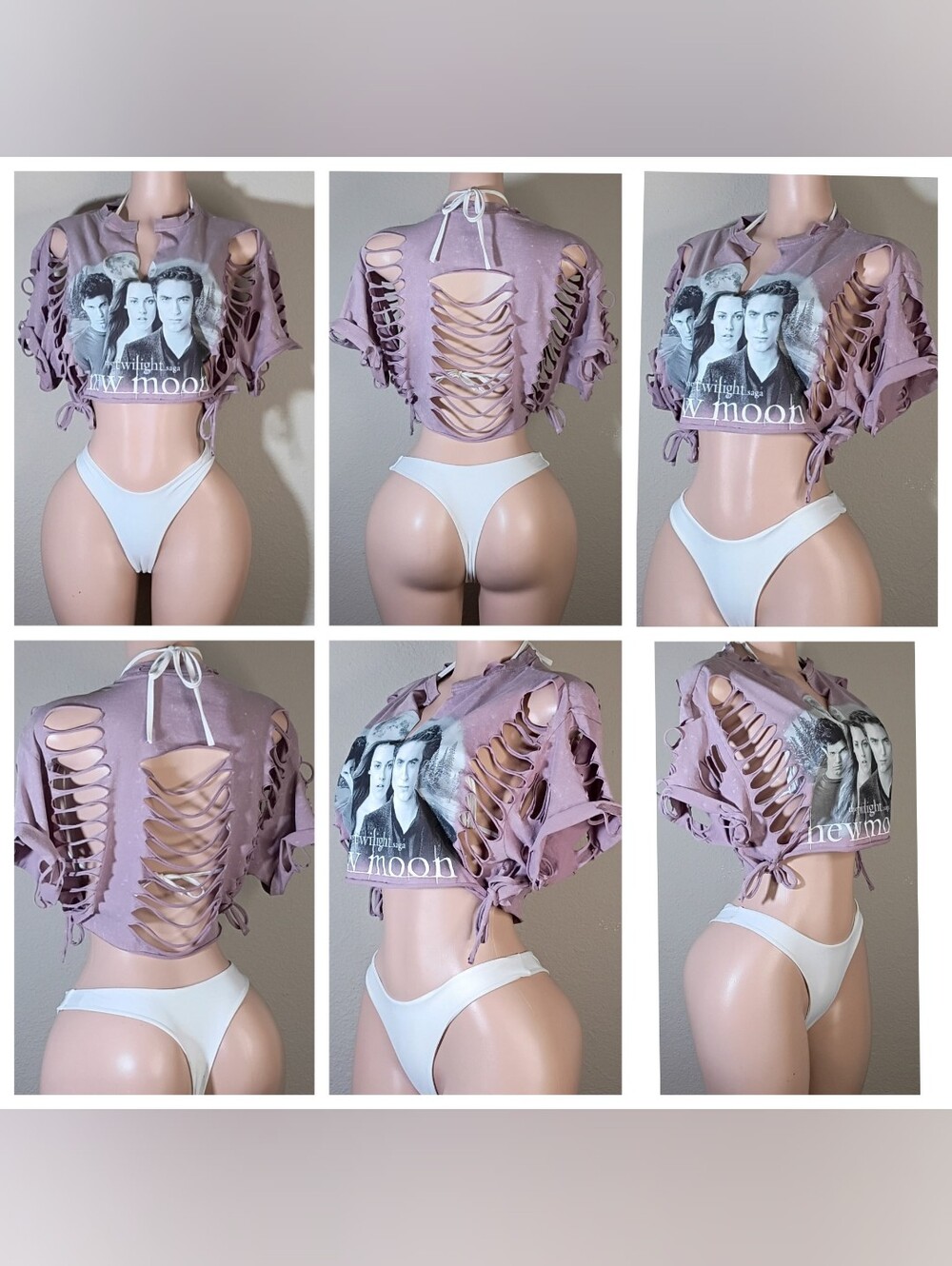 Twilight Custom Lavender Cropped Tee with Graphic